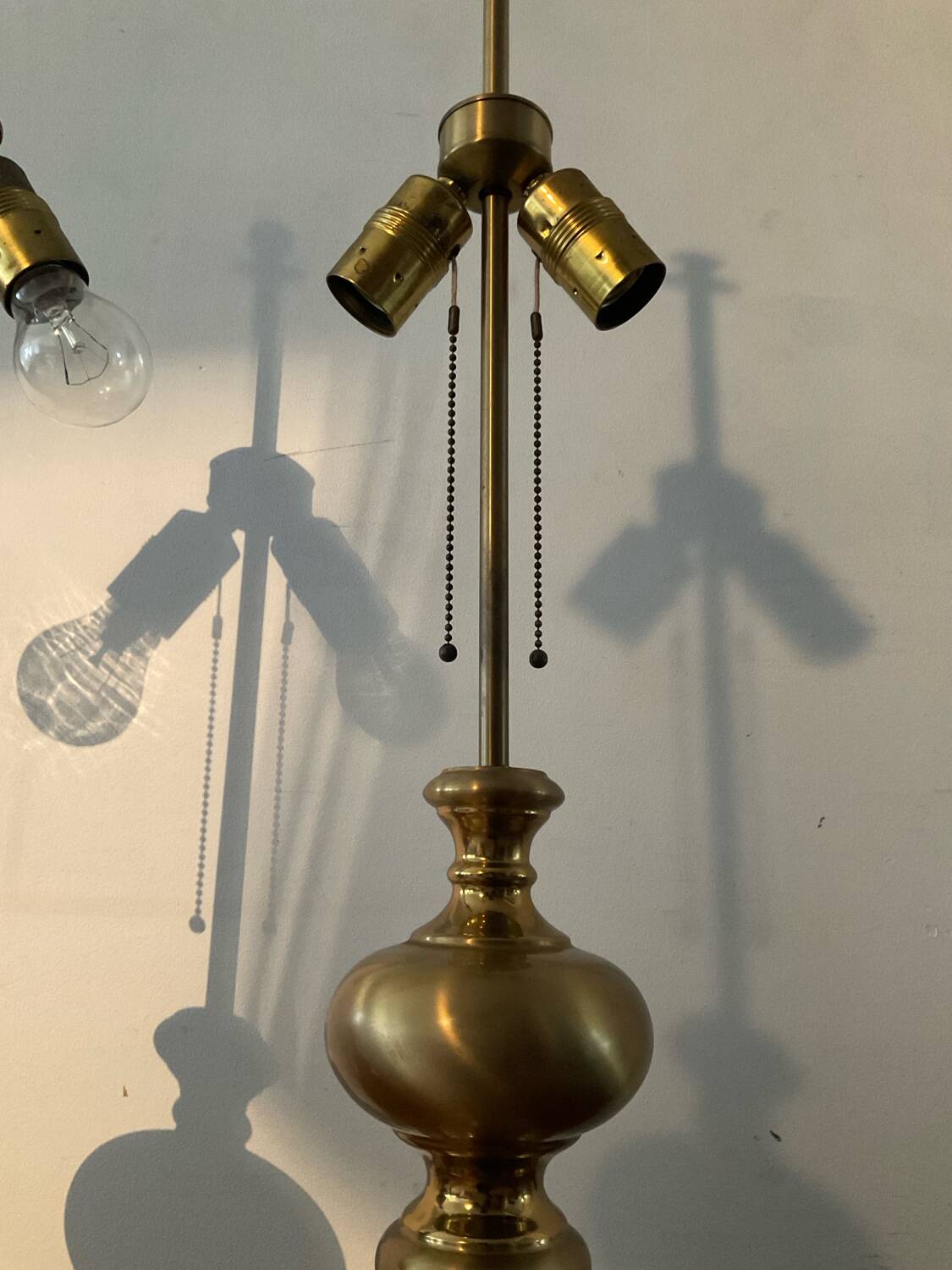 Pair of vintage bronze and brass lamps