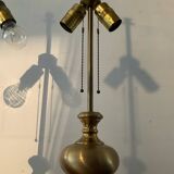 Paire de lampes vintage en bronze et laiton