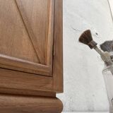 Storage unit in solid oak and veneer, circa 1960.