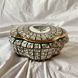 Vintage Hubert Bequet porcelain candy box - Louis XV series - 1950s