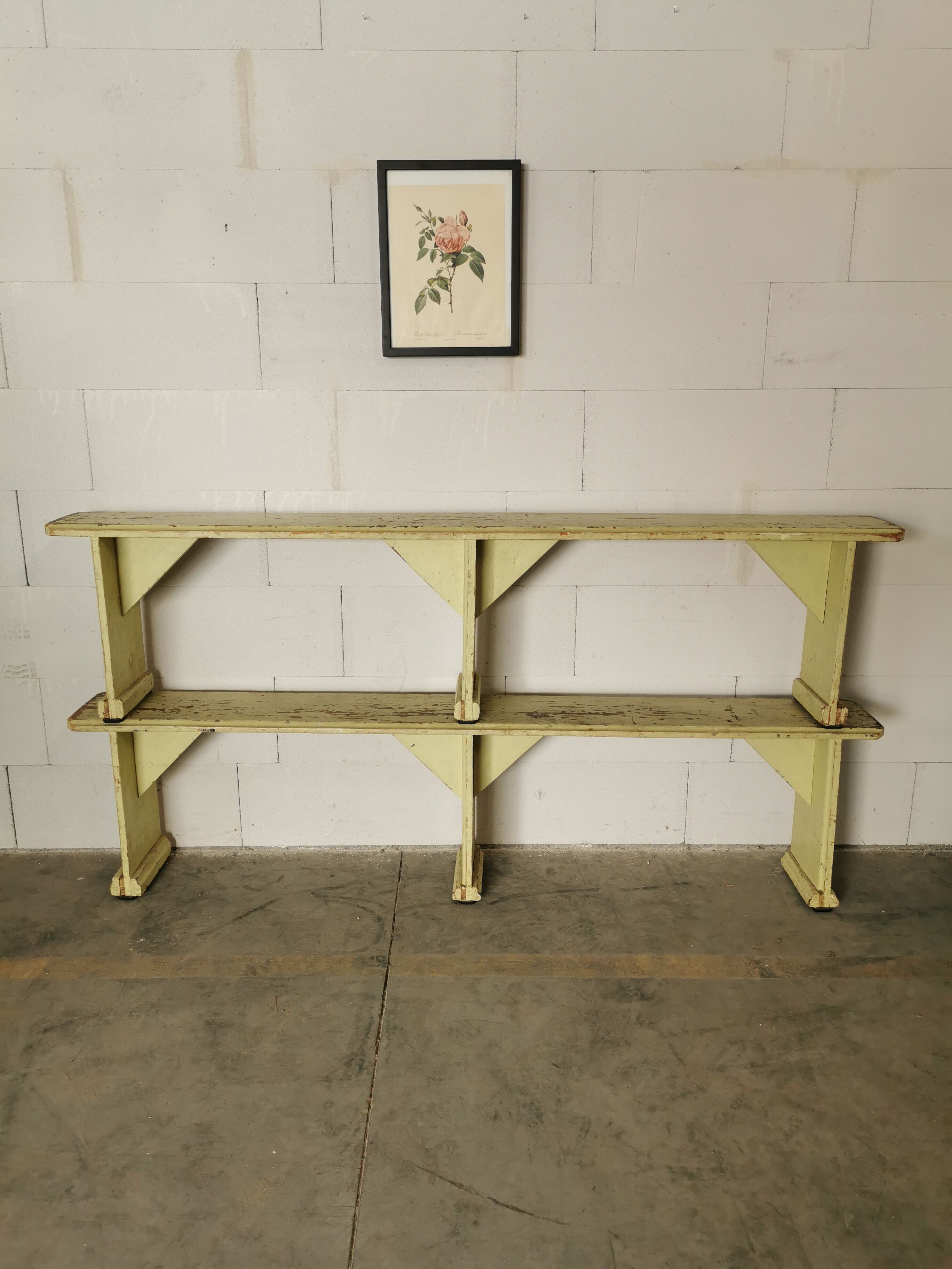 Paire de bancs en bois