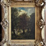 Narcisse diaz de l’pena. barbizon school painting oil on panel. the forest.
