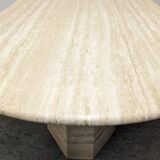 XL dining table in travertine, Italy circa 1970