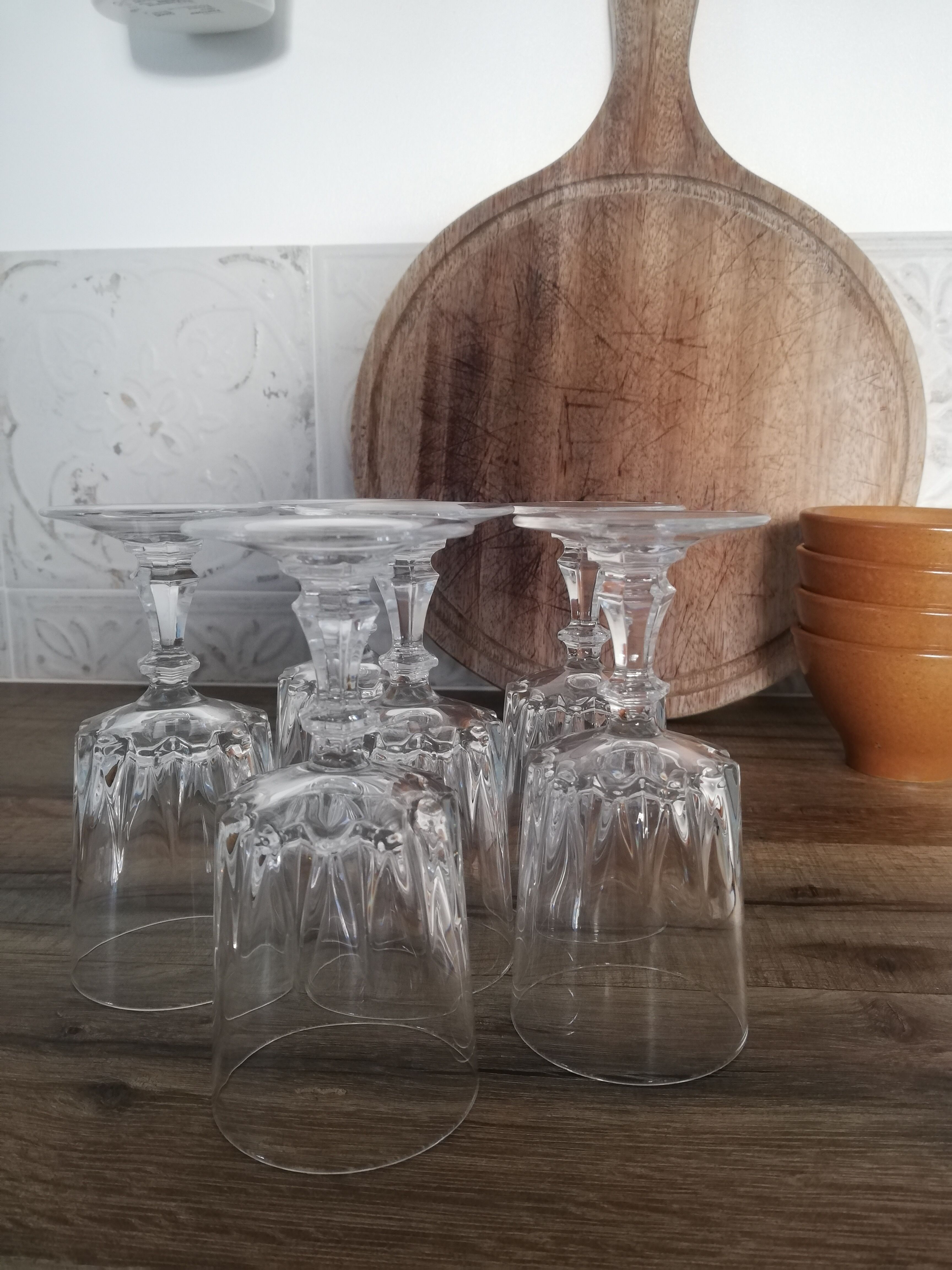 Vintage arc crystal aperitif glasses