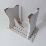 Old small white bench vintage step