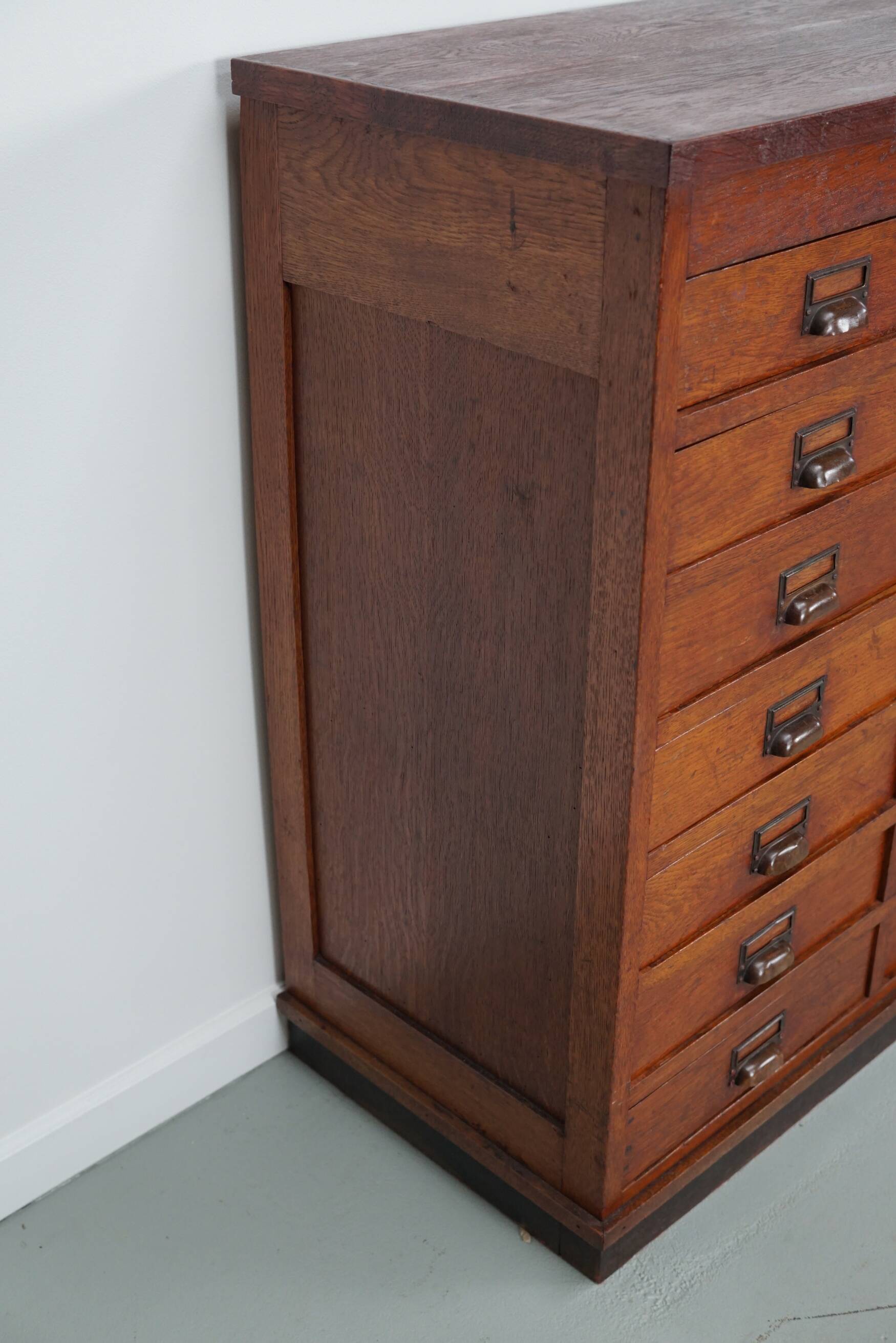 Large Dutch oak apothecary / filing cabinet or sideboard, 1930s