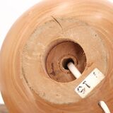 Wooden ball lamp, beige lampshade, 1970s