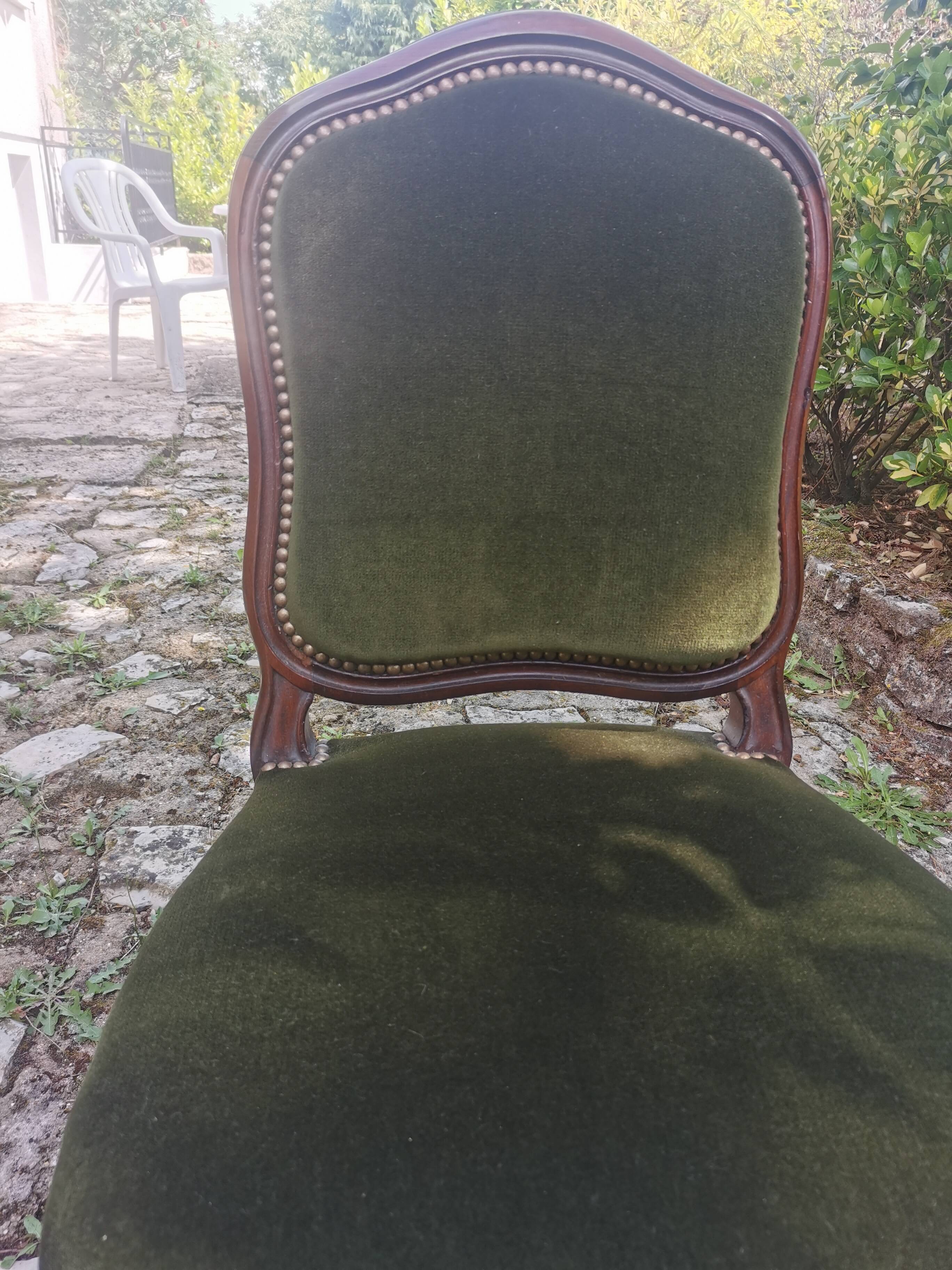 Two empire velvet chairs