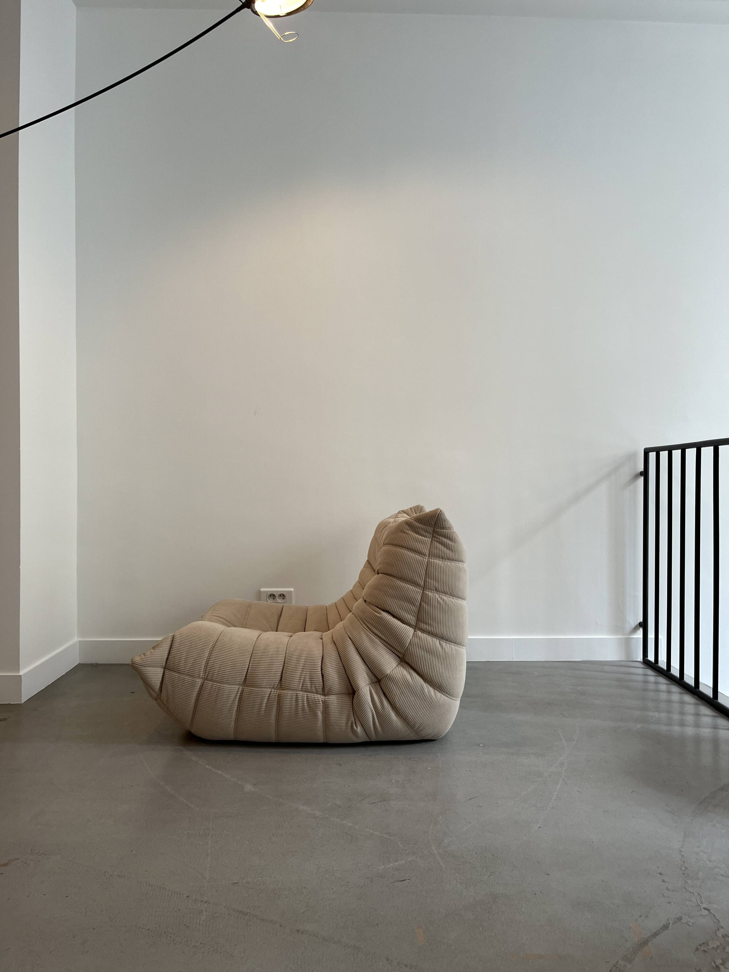 Togo Beige armchair by Michel Ducaroy for Ligne Roset