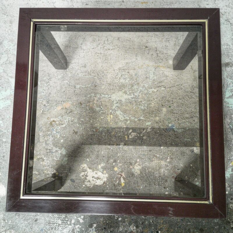 Vintage smoked glass sofa end