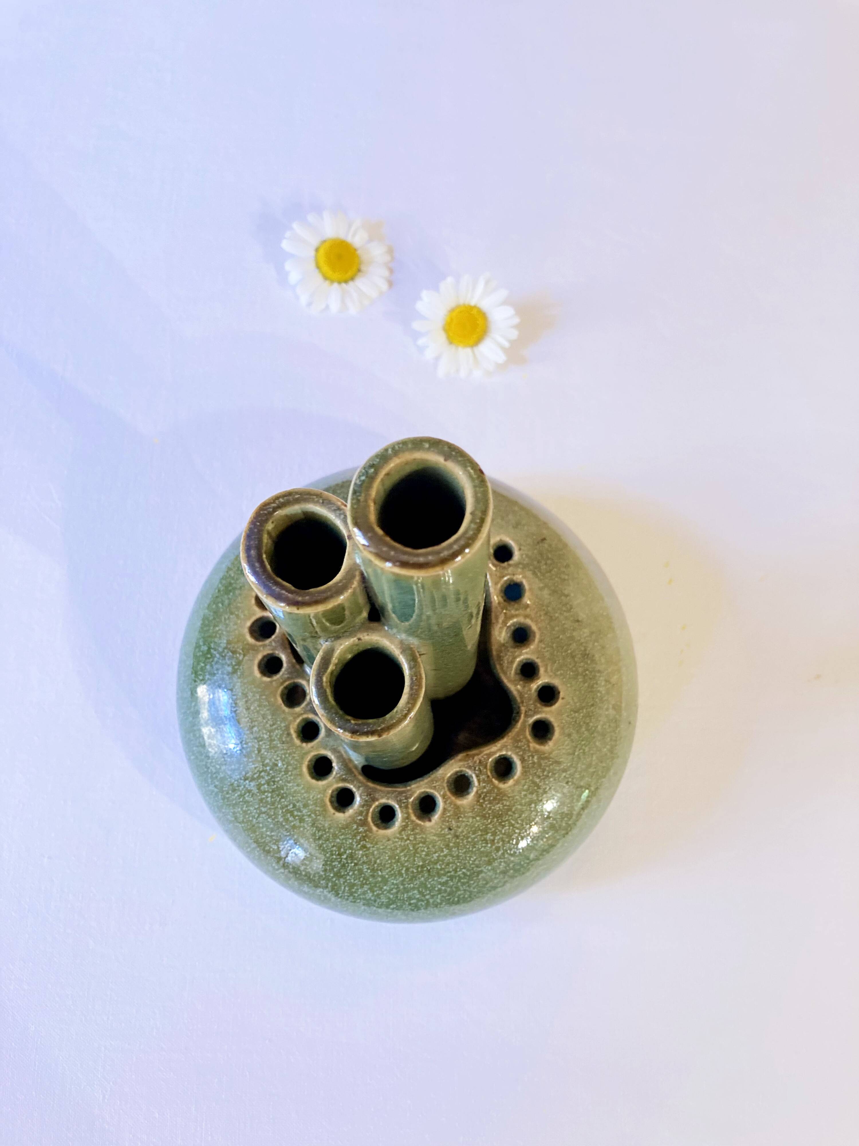 Vase soliflore 3 branches en céramique artisanale