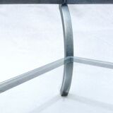 Vintage coffee table, metal and glass, Pierre Vandel