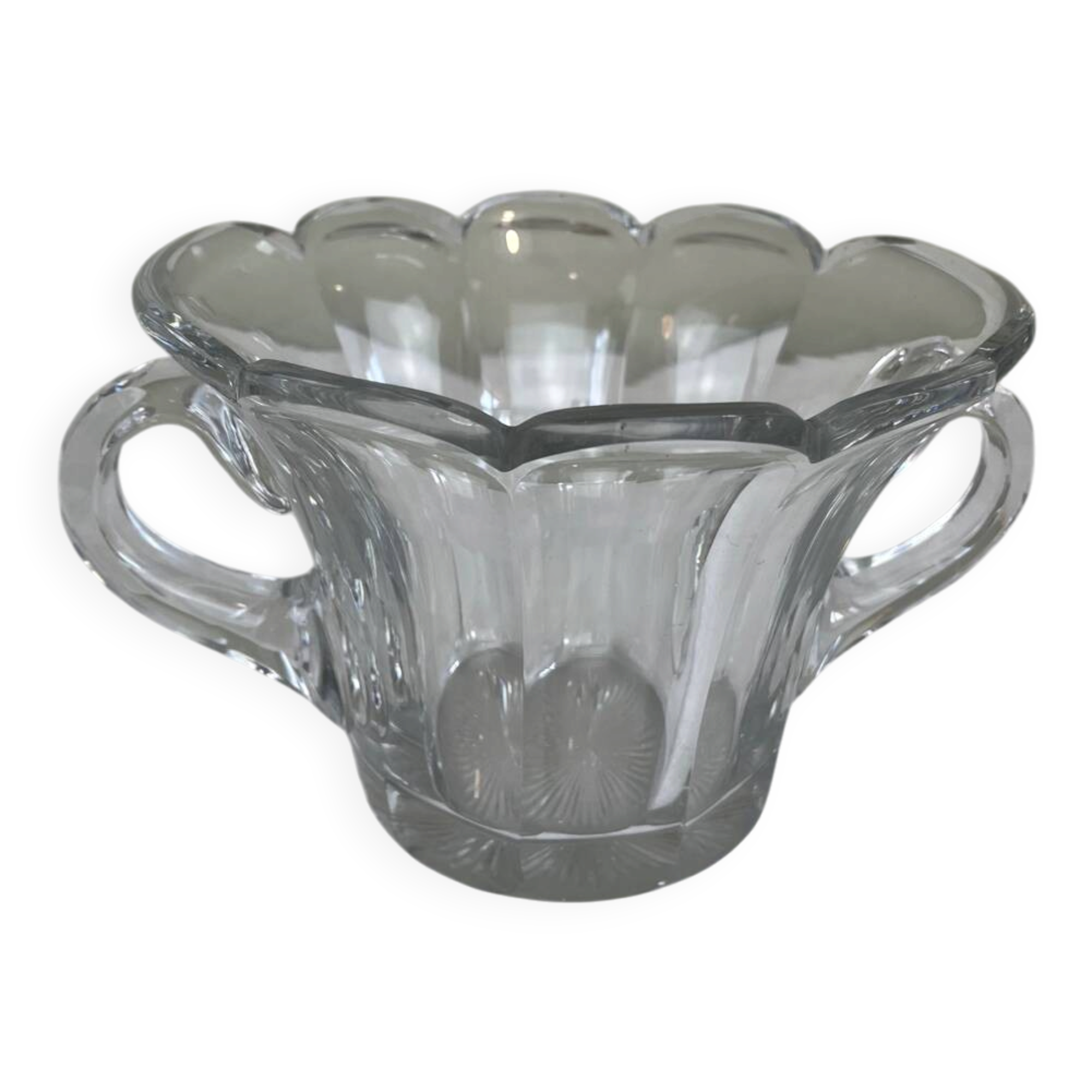Moulded pressed glass cup