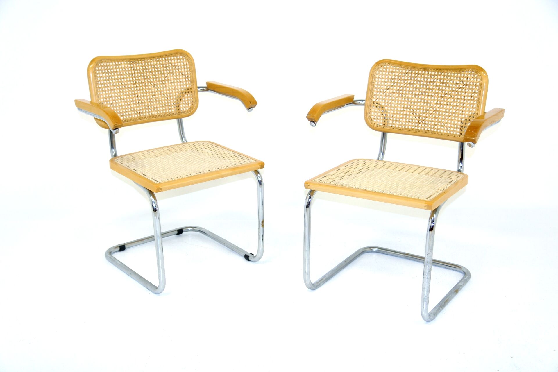 2 armchairs B64, Marcel Breuer, Italy, 2000