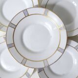 Limoges Ribes porcelain tea and coffee service, gold, silver, iridescent mother-of-pearl, Art Deco