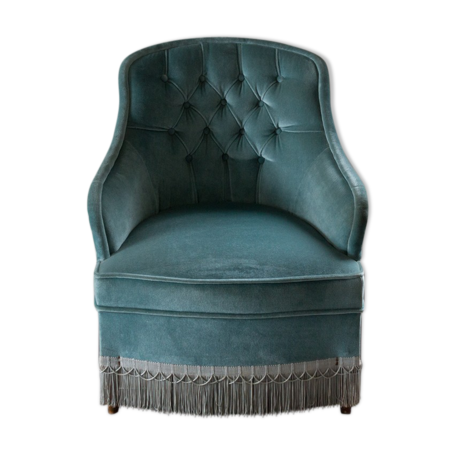 Grey blue toad armchair