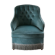 Fauteuil crapaud gris bleu