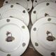 Set of 12 flat plates Limoges hydrangea basket design
