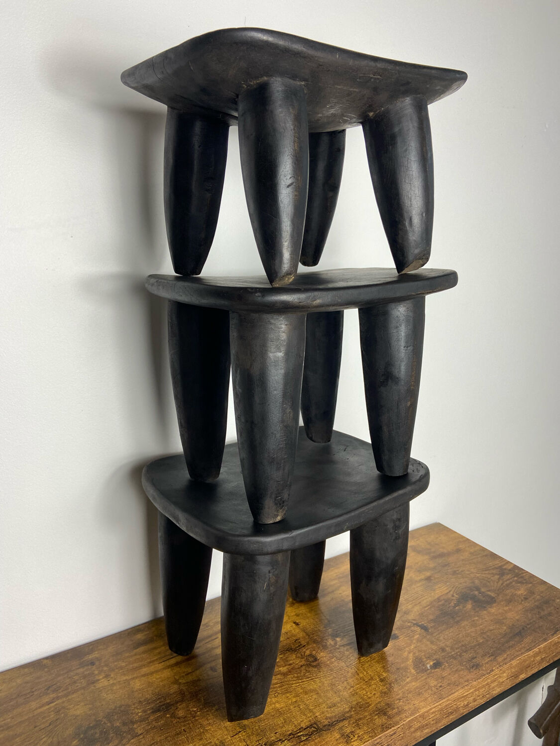 Set of 3 senoufo stools