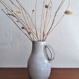 Vintage ceramic pitcher Jeanne and Norbert Pierlot glazed sandstone 1950