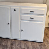 Low sideboard mado with 2 drawers and cupboard with shelf White