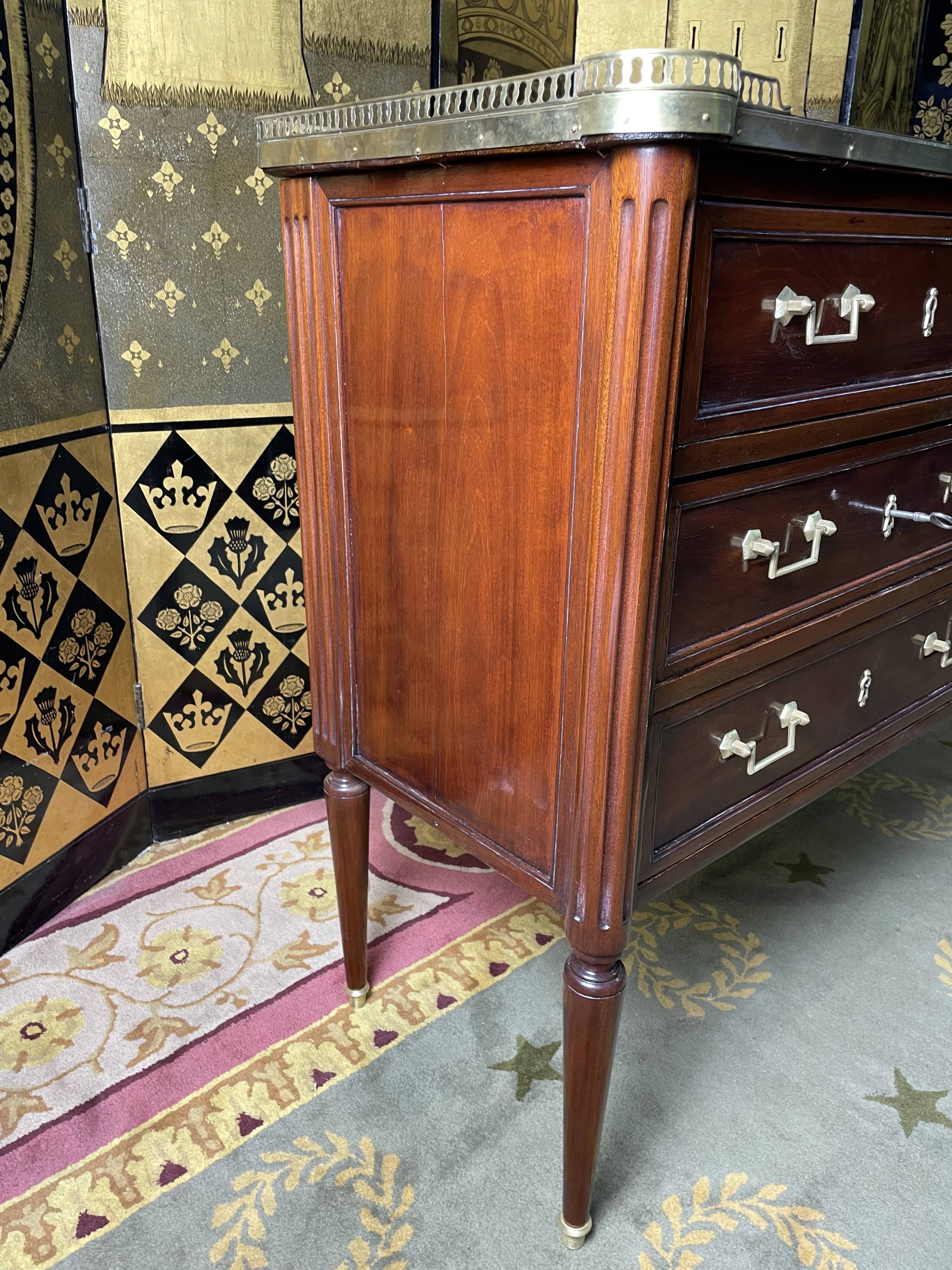Restored Louis XVI style mahogany chest of drawers