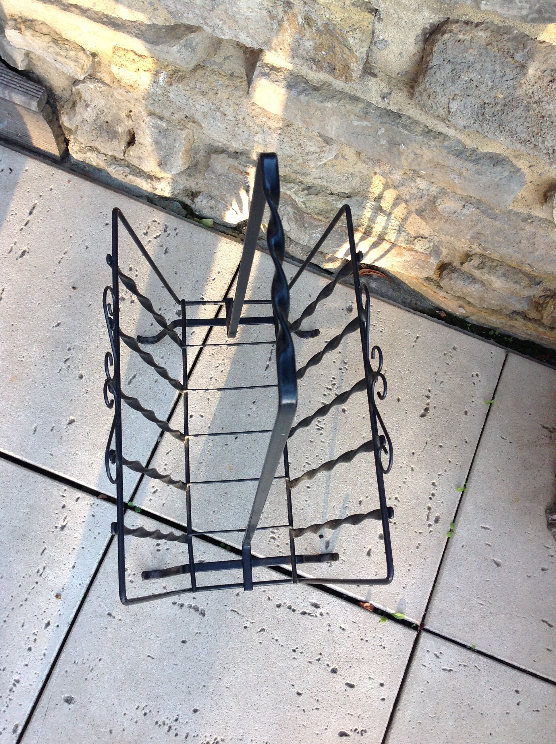 Black metal magazine holder