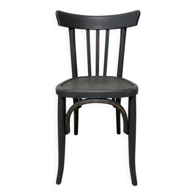 Chaise bistrot noir mat patinée