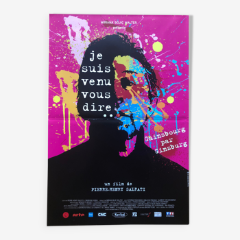 Affiche cinéma originale "Je suis venu vous dire..." Gainsbourg par Ginzburg