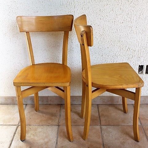 Duo de chaises bistrot années 60