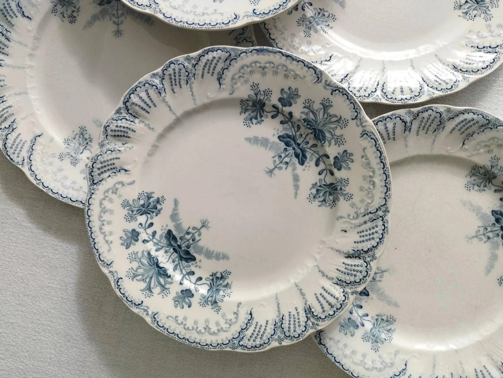 "Regency" - 6 dessert plates in ironstone St-Amand & Hamage