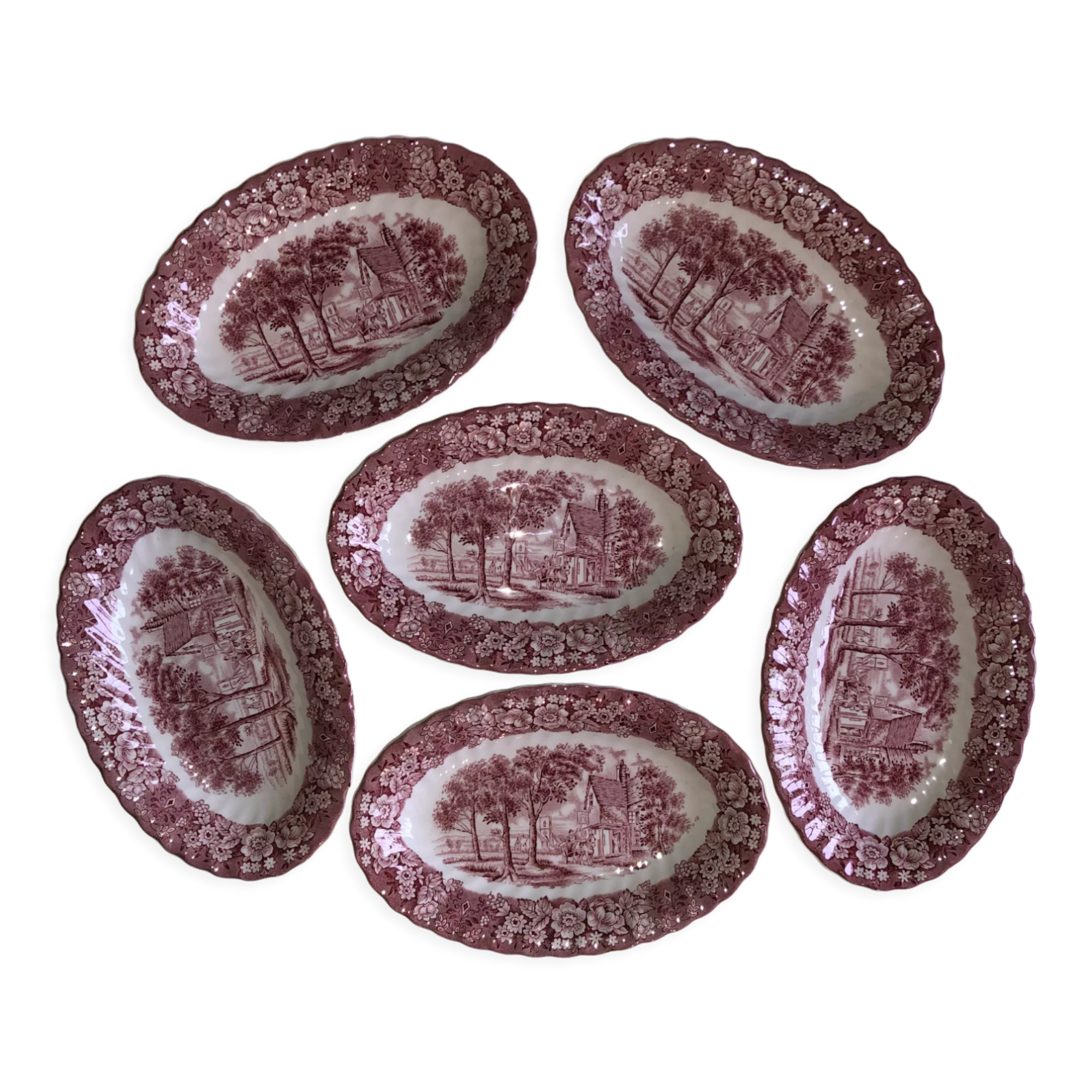 Set of 6 Memory Lane British Anchor dishes