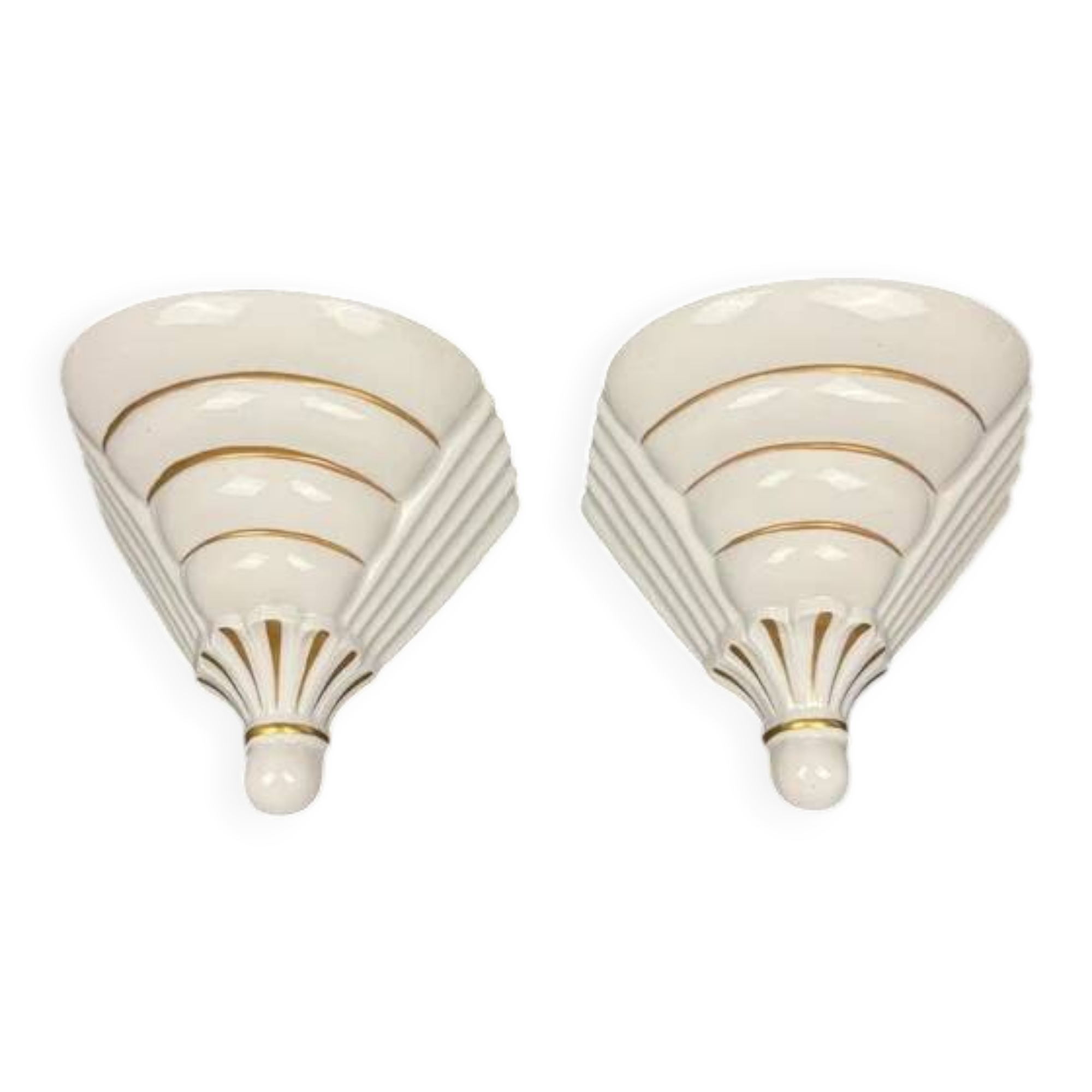 Saxony, pair of porcelain wall consoles, Art Deco period