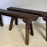 Pair of Chinese elm benches