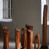 Large wooden sculpture "Woman" by Ole Wettergren, Danish modern, 1970s.