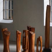 Large wooden sculpture "Woman" by Ole Wettergren, Danish modern, 1970s.