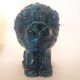 Lion statue, vintage, design Aldo Londi for Bitossi, Rimini blue series.