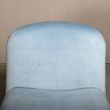 Giancarlo Piretti Alky Lounge Chair Sky Blue Velvet for Anonima Castelli