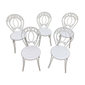 Cinq chaises jardin années 70