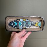 Ceramic ramequin by odette dijeux fish decoration