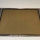 Chrome tray style faux-bamboo with smoked glass top