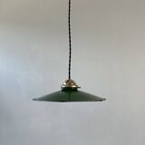 Antique industrial conical enamelled pendant light 25 cm