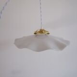 Vintage white opaline pendant lamp