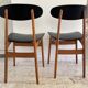 Chic vintage pair of Scandinavian chairs