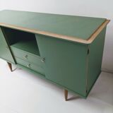 Vintage wooden and green sideboard