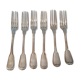Set of six forks including three in white metal alloy SFAM a Christofle