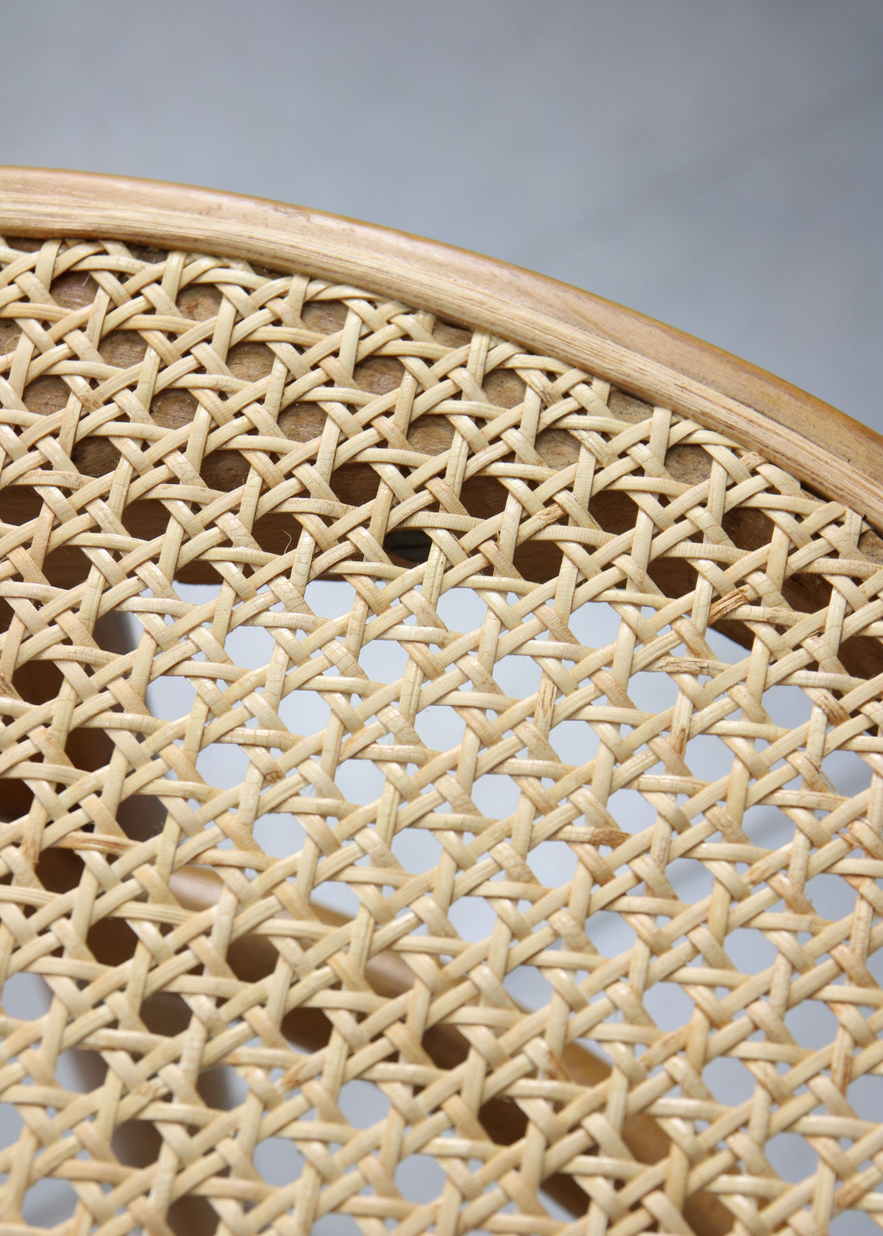 Vintage wide bentwood and cane chairs, set of 2