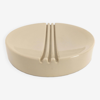 Cendrier rond en céramique beige par giancarlo gabbianelli, italie