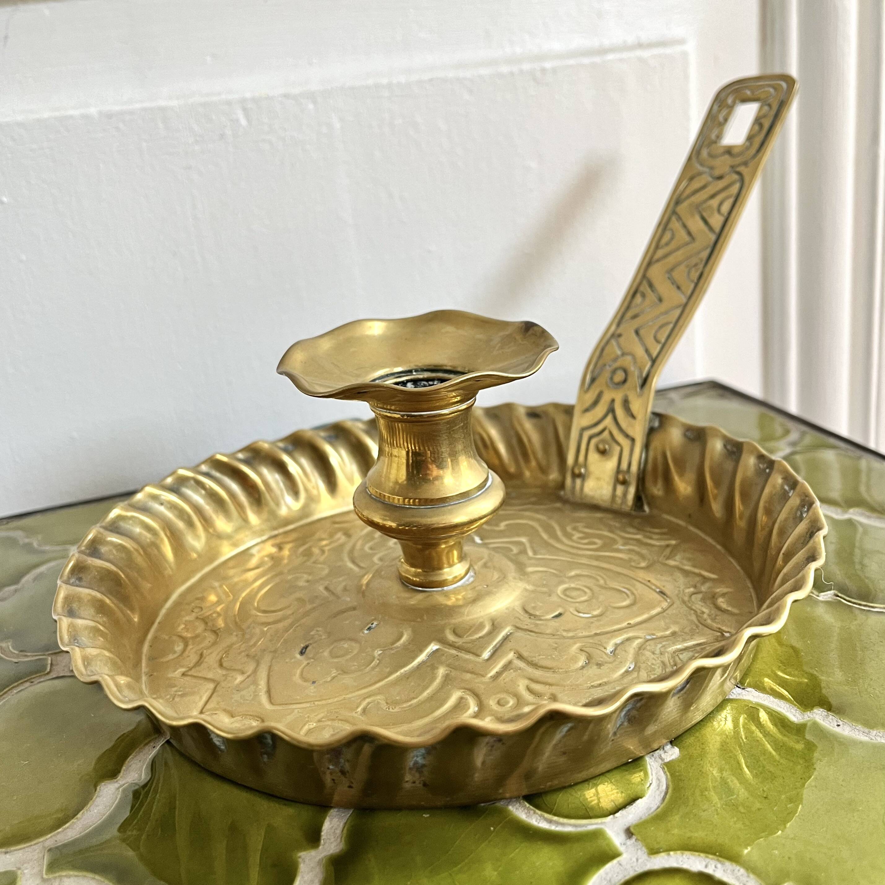 Antique XXL hand candle holder