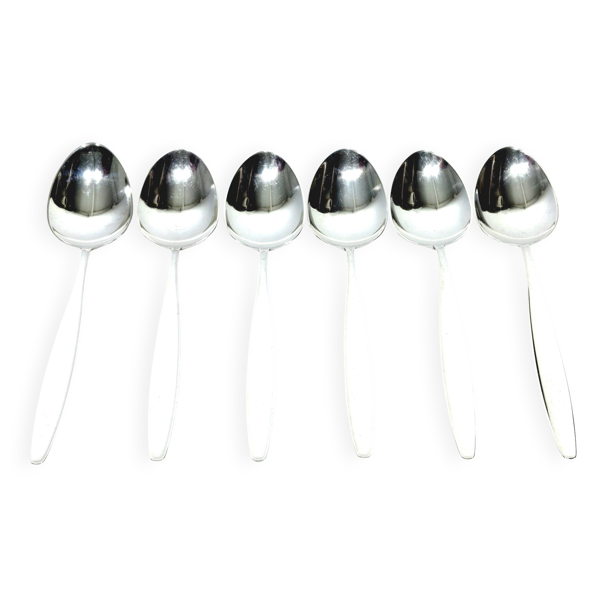 Georg jensen - cypress model - set of 6 table spoons in silver
